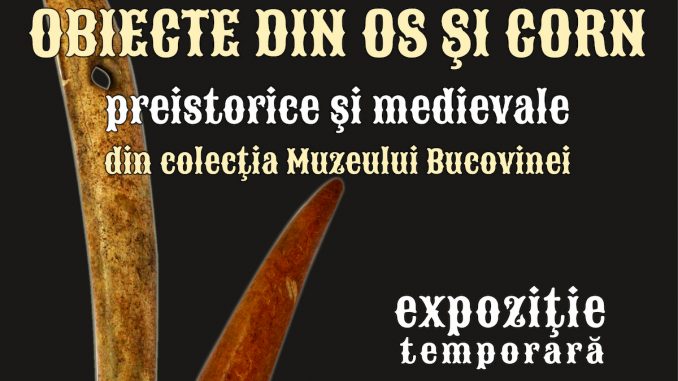 Afișul expoziției: obiecte de os și corn